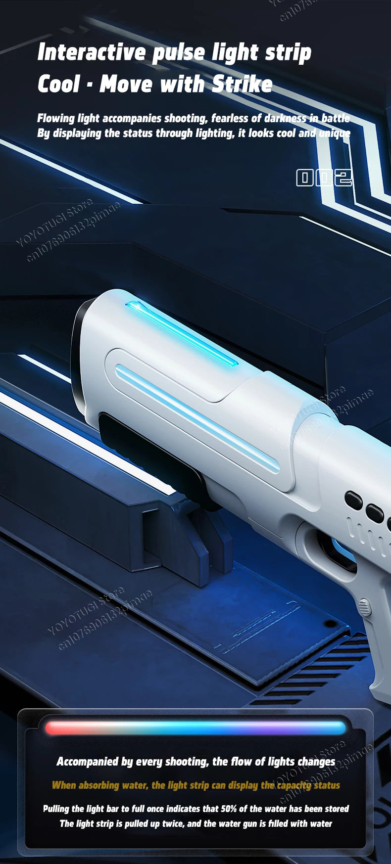 Pulse Electric Continuous Firing Water Gun Powerful Water Spray Laser
