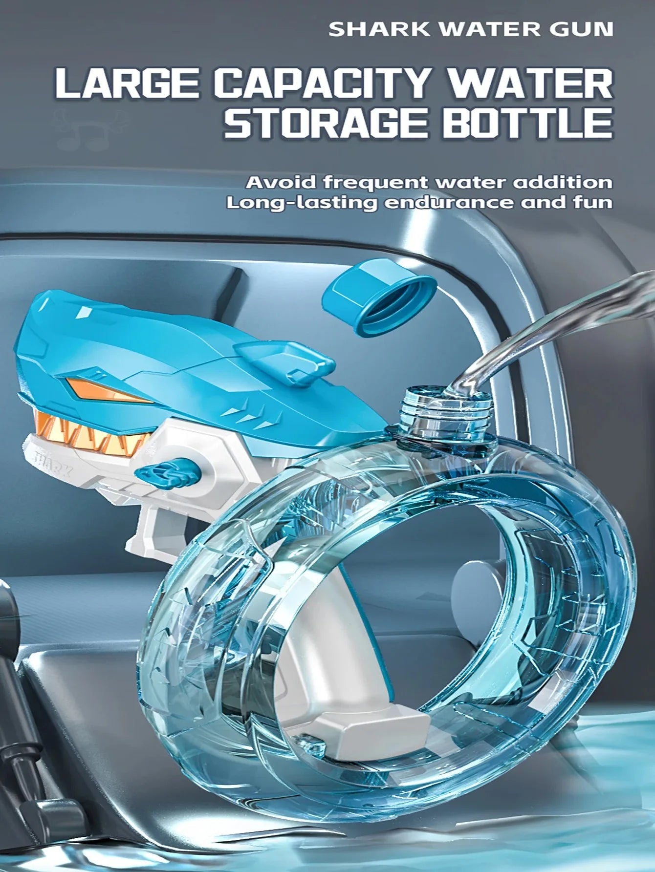 Electric high-pressure mechanical shark water gun