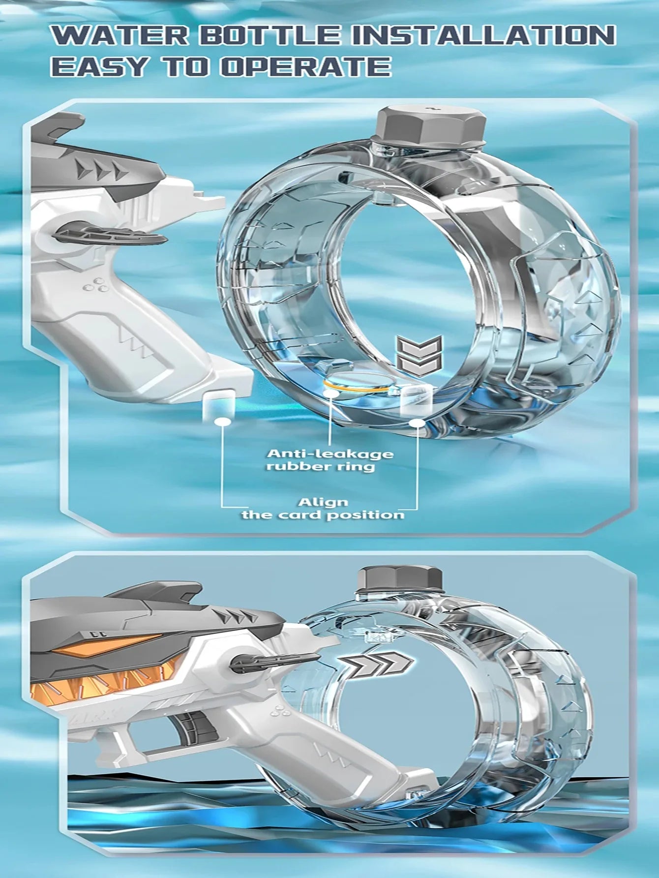 Electric high-pressure mechanical shark water gun
