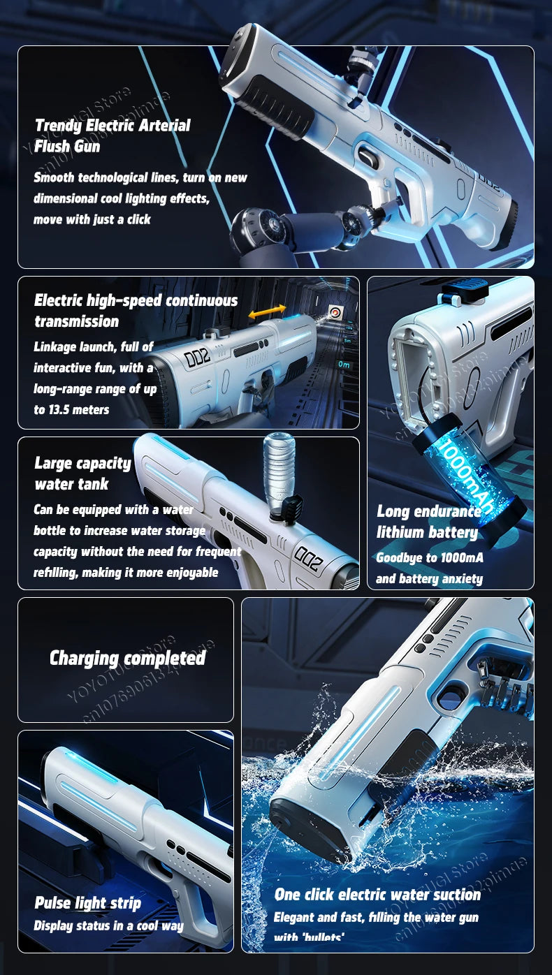 Pulse Electric Continuous Firing Water Gun Powerful Water Spray Laser
